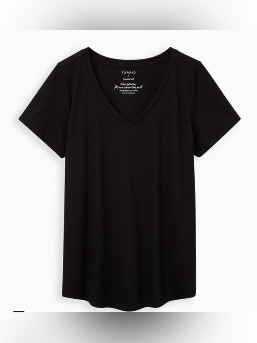 Torrid Classic Fit Black V-Neck Short Sleeve Tshirt Top, Size 4X, Cotton/Modal